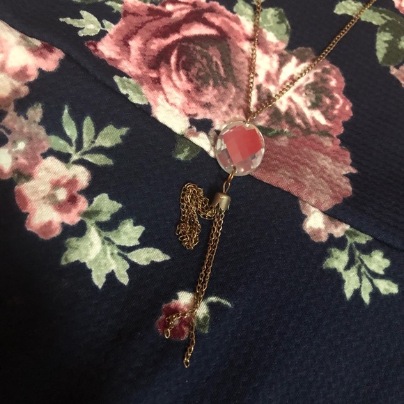 Navy Rose Dress with Jewellery - Picture 3 of 3